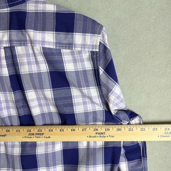 Bixby Nomad Purple/White Plaid Long Sleeve Slim Fit Button Down Shirt Size Small - Picture 9 of 9